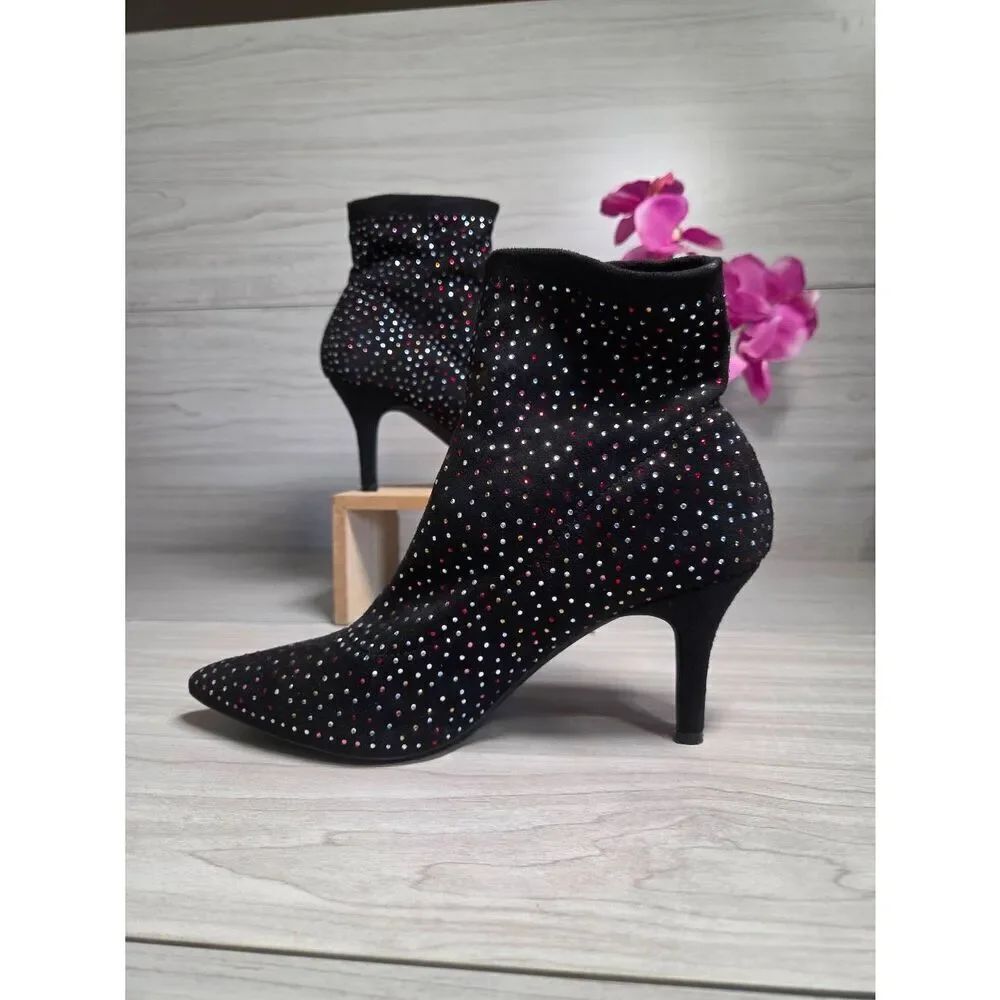 ​INC International Concepts Bray3 Rhinestone Sock Booties - Size 8M